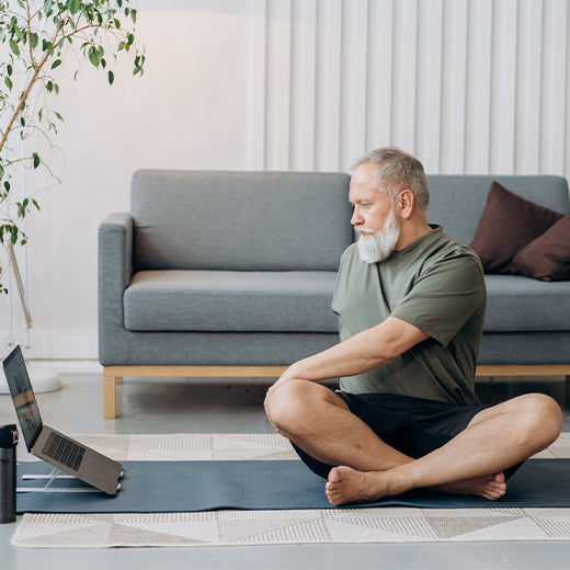 Man practicing yoga