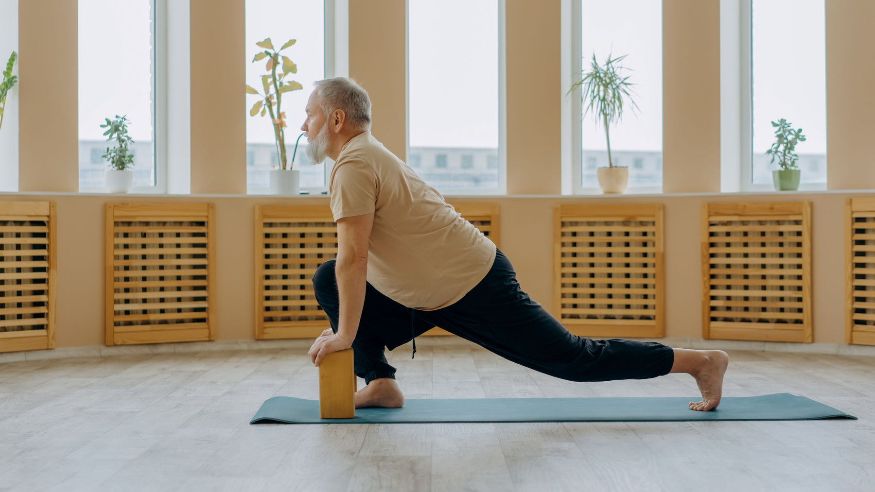 Man practicing yoga