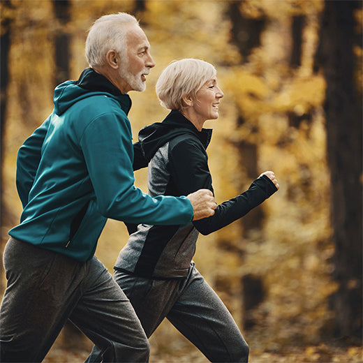 A man and woman on a run