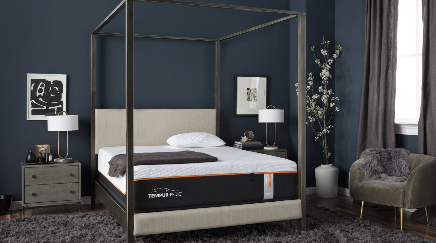 Tempur-Pedic mattress in a bedroom setting