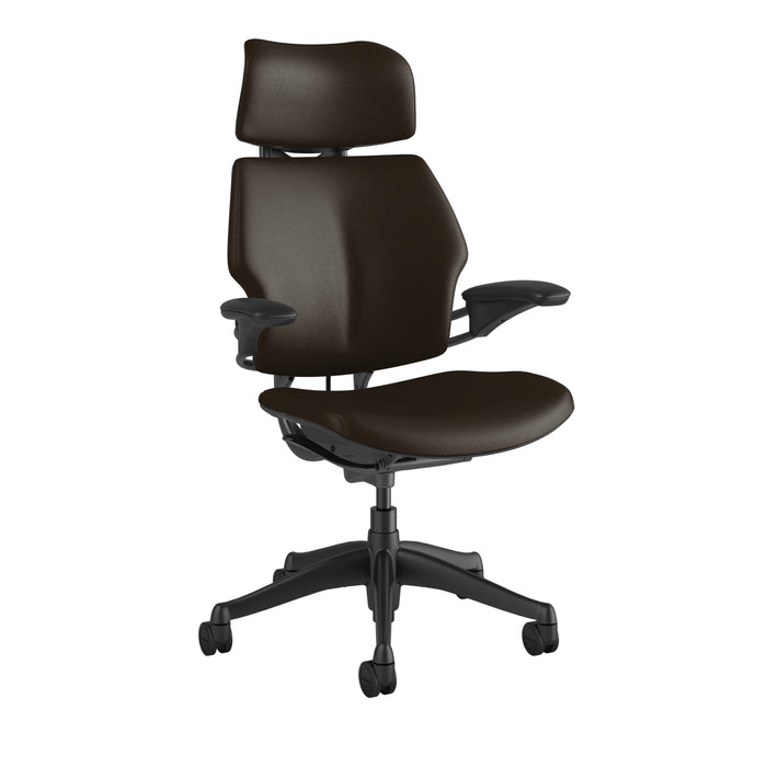 Freedom Office Chair with a headrest in Ticino leather