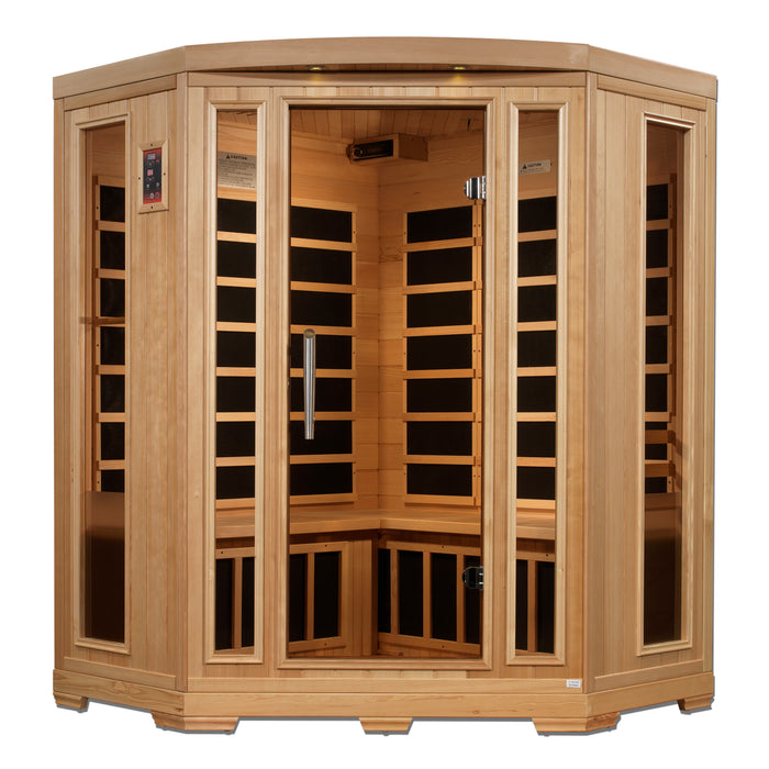 Pro 6 Near Zero EMF Far Infrared 3 Person Corner Sauna